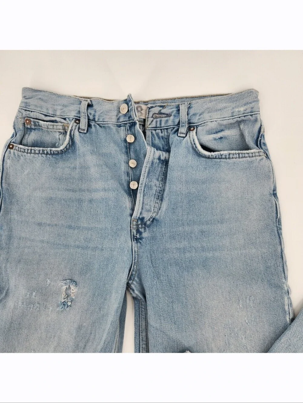 Free People We The Free Lasso Jean Womens Size 28 High Rise Button Fly